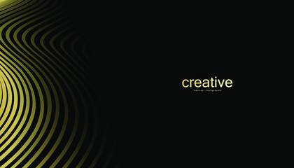 Abstract background with gold line wave. Lauxury style. Tech pattern. Curved wavy line, smooth stripe. Vector illustration.