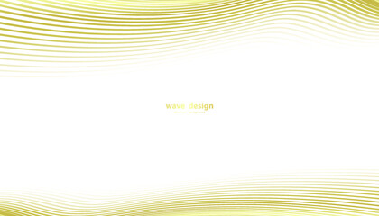 Abstract background with gold line wave. Lauxury style. Tech pattern. Curved wavy line, smooth stripe. Vector illustration.