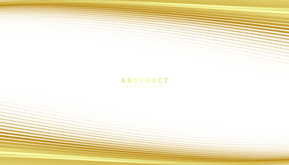 Abstract background with gold line wave. Lauxury style. Tech pattern. Curved wavy line, smooth stripe. Vector illustration.