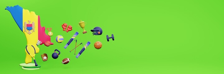 3d rendering of sports equipment in Moldova for website cover