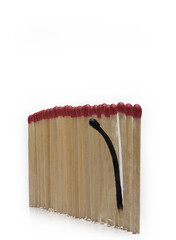 matches in row burned match concept burnout