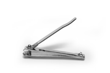 chrome nail scissors tweezers clipper white background
