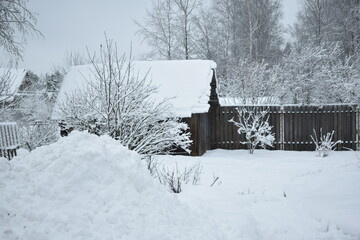 snow covered house