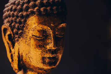 buddha statue in calm rest pose.Shakyamuni Buddha is a spiritual teacher, one of the three world...