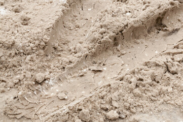 texture of loose dirty snow