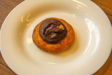 Homemade soft pumpkin chocolate cookie in Ryazan, Russia