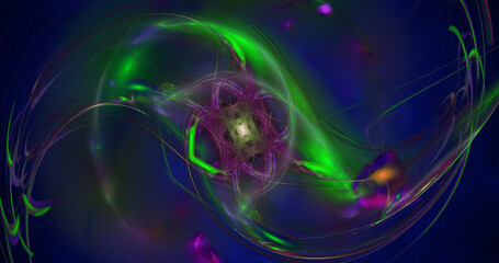 Abstract colorful fractals background. Fantasy light glowing shapes wallpaper. Digital fractal art .  Сomputer creative. 3d rendering