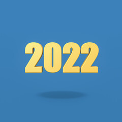 2022 Year Number Text on Blue Background