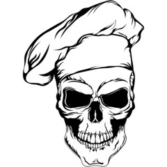 Chef logo SVG design with a skull in a chef hat