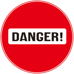 A circular sign that warns :: danger do not enter. 