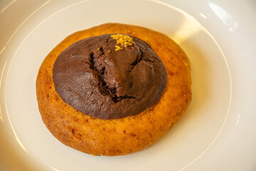 Homemade soft pumpkin chocolate cookie in Ryazan, Russia