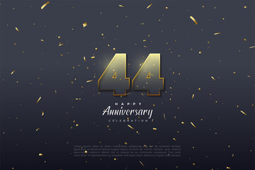 44th anniversary background illustration with colorful number.