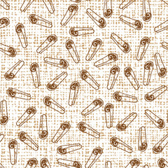 Vector white cinnamon sticks seamless pattern with canvas background 01. Suitable for textile, cafe menu design and wallpaper.