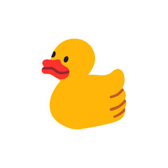 Yellow Rubber Duck. Vector hand drawn illustration. Isolated on white background.