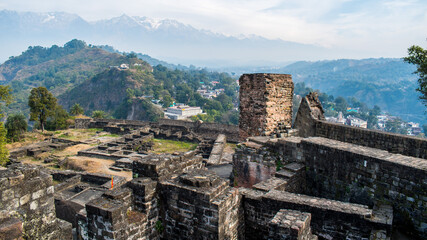 Fototapeta na wymiar Ruins of haunted Kangra Fort near Palampur and Dharamsala, Himachal Pradesh, India