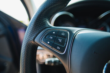 steering wheel of a car