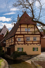 Fototapeta na wymiar Fachwerkhaus in der Altstadt von Nördlingen in Bayern, Deutschland