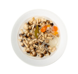 Pickled Straw Mushrooms Isolated