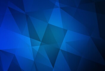 Dark BLUE vector low poly background.