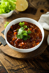 Homemade red bean ragout with vegetables	