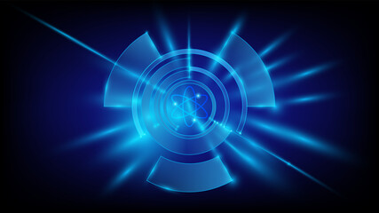 Blue color light beam abstract background