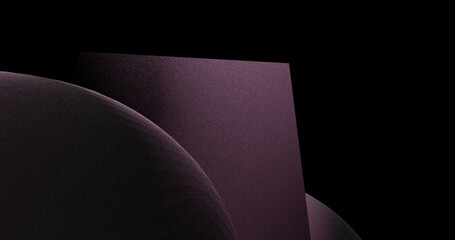 Render with dark background shapes with pink noise