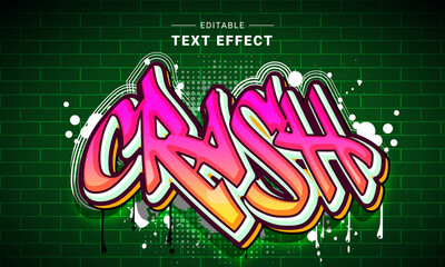 Editable text style effect - Graffiti text style theme.	 - obrazy, fototapety, plakaty