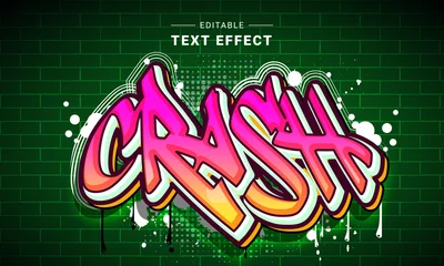Deurstickers Editable text style effect - Graffiti text style theme.  © sailor