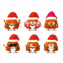 Santa Claus emoticons with orange jelly gummy candy cartoon character