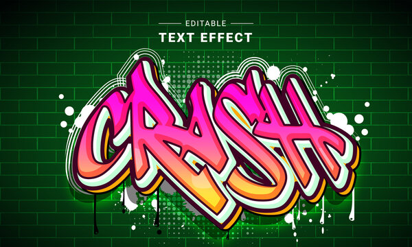 Editable text style effect - Graffiti text style theme.	