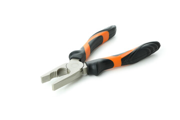 Pliers isolated on white background, close up