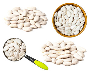 set of lima beans cutout on white