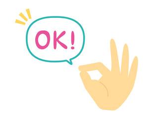 シンプルな手のアイコン　ハンドサイン　OKサイン