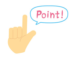 シンプルな手のアイコン　ハンドサイン　人差し指