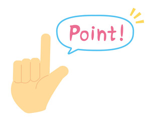 シンプルな手のアイコン　ハンドサイン　人差し指