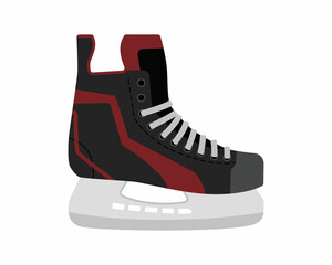 ice figure skates shoe. Sport equipment. Side view. Vector Illustration isolated on white background