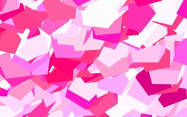 Light Pink vector pattern with colorful hexagons.