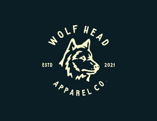 Vintage wolf apparel logo template