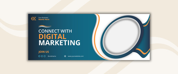 Digital marketing web and Facebook cover social media post banner template design