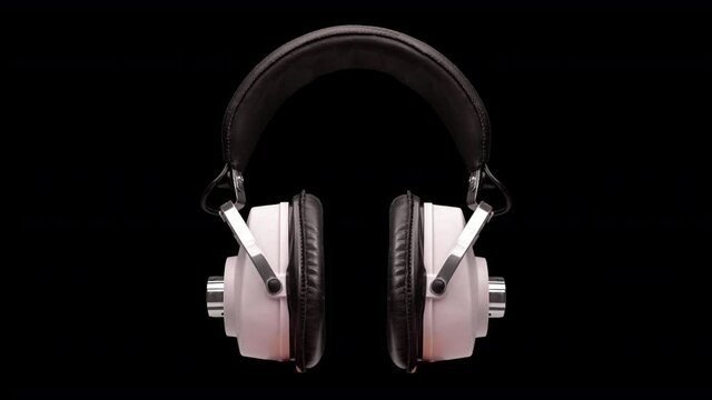 Sequence of changing vintage headphones