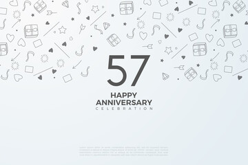 57th anniversary background with number illusttration.