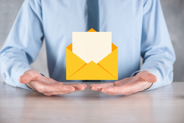 Email and user icon,sign,symbol marketing or newsletter concept, diagram.Sending email.Bulk...