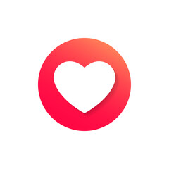 Heart icon. Love symbol in circle shape. Like sign. Vector illustration.