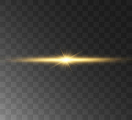 Yellow bright light effect on transparent background
for illustration and design.