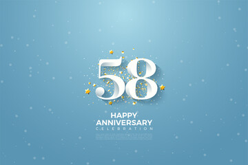 58th anniversary with colorful background.