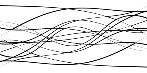 Fototapeta Abstract curved waves black graceful lines stripes stock illustration obraz