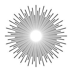 Fototapeta premium Vintage sun rays monochrome star burst design element starburst stock illustration