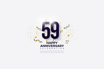59th anniversary background illustration with colorful number.