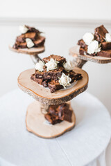wedding brownies display
