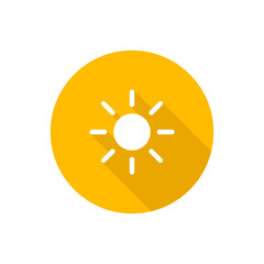 Sun flat icon with shadow